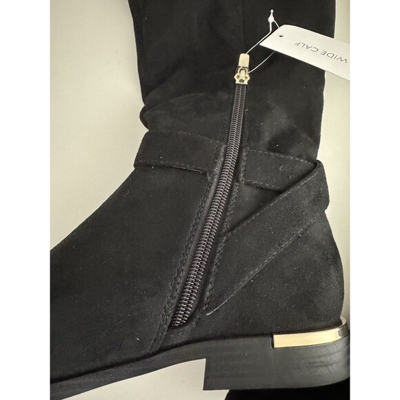 Nine West Andone Over The Knee Boots Womens Sz 8 M Black Faux suede Wide Calf - Picture 7 of 16